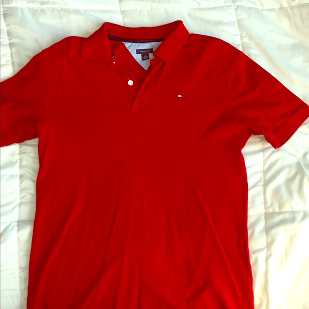 Tommy Hilfiger red Collared Shirt Size L/G (16-18